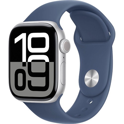 Смарт-часы Apple Watch Series 10 GPS 42mm Silver Aluminum Case with Denim Sport Band M/L (MWWC3)