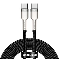 Кабель Baseus Cafule Metal USB-C to USB-C 100W 1m Black (CATJK-C01) - придбати в Дніпрі, Україні: ціна, характеристики | інтернет-магазин TOUCH
