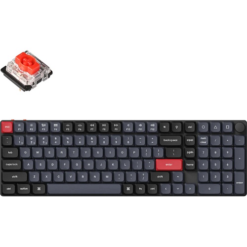 Клавиатура Keychron K17 PRO 100 Key RGB Hot-swap Gateron MX 2.0 Red Switch Black (K17P-H1-UA)