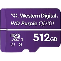 Карта памяти WD QD101 microSDXC 512GB Class 10 UHS-I U1 V10 (R-100 MB/s) Purple (WDD512G1P0C)