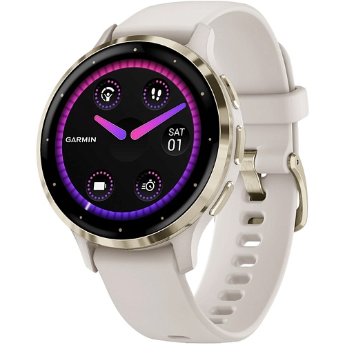 Смарт-часы Garmin Venu 3S Soft Gold Stainless Steel Bezel with Ivory Case and Silicone Band (010-02785-04/54)
