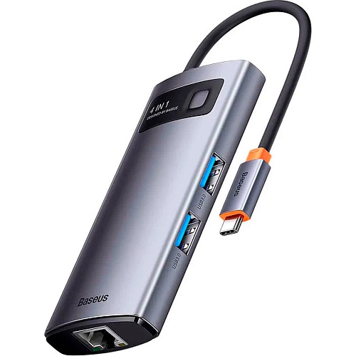USB-хаб Baseus Metal Gleam Series 4-in-1 Gray (WKWG070113)