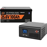Источник бесперебойного питания (ИБП) LogicPower LPE-B-PSW-2300VA + LiFePO4 батарея 25.6V - 100Ah Smart BMS BT (20487)