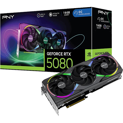Відеокарта PNY GeForce RTX 5080 ARGB EPIC-X RGB 16GB (VCG508016TFXXPB1) EU  - придбати в Дніпрі, Україні: ціна, характеристики | інтернет-магазин TOUCH