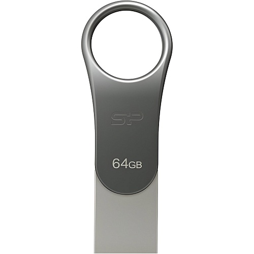USB флеш-накопитель Silicon Power Mobile C80 64GB USB-A 3.2 Gen 1 / USB-C Silver (SP064GBUC3C80V1S)