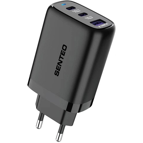 Сетевое зарядное устройство Senteo T-08 PD+QC3.0 65W Black