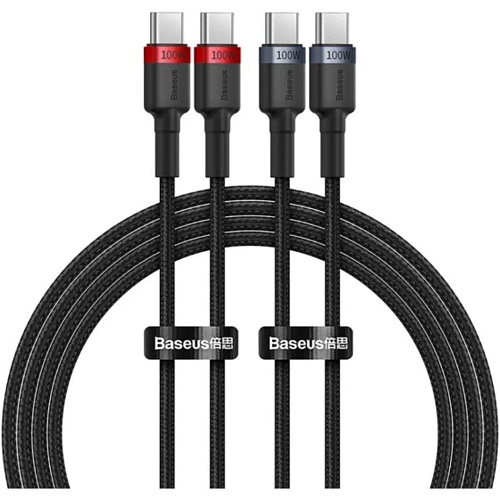 Кабель Baseus Cafule Charging Type-C to Type-C 100W 2m 2pcs Black (P10318306003-01)
