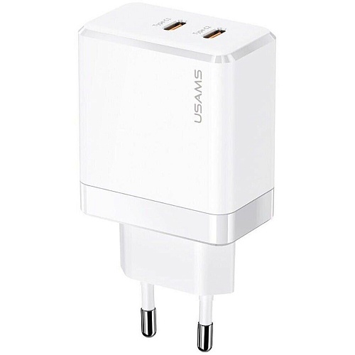 Сетевое зарядное устройство Usams T54 GaN 40W 3A White (CC172TC02)