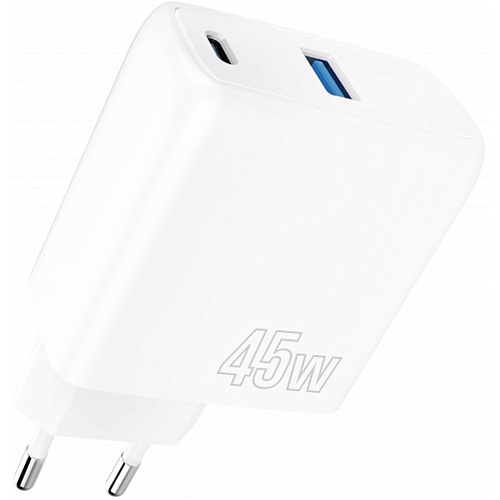 Сетевое зарядное устройство Proove Silicone Power 45W USB-C/USB-A White (WCSP45110002)