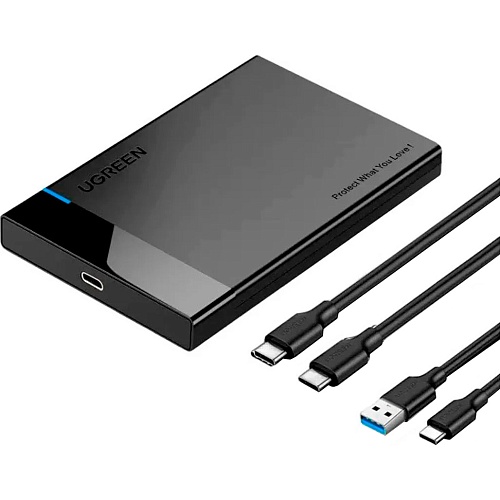 Внешний карман Ugreen US221 USB 3.1 to 2.5'' SATA Hard Driver Enclosure Black (60735)