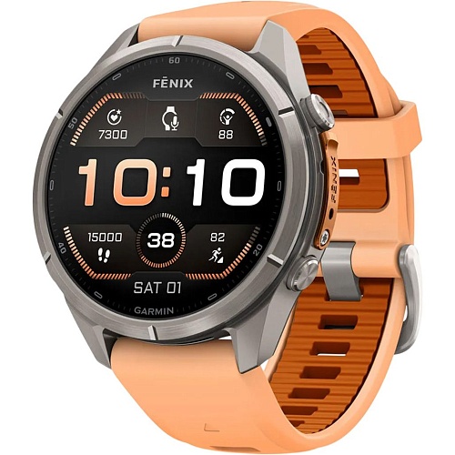 Смарт-годинник Garmin Fenix 9 Pro 43mm Titanium with Shell Pink/Autumn Orange Silicone Band (010-04335-05/06) - придбати в Дніпрі, Україні: ціна, характеристики | інтернет-магазин TOUCH
