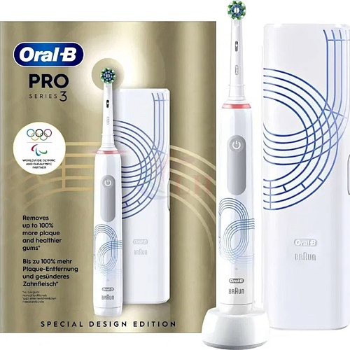 Электрическая зубная щетка Oral-B D505 Pro 3 3500 Cross Action White Olympic Edition