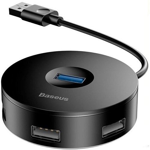 USB-хаб Baseus Round Box 4-Port USB-A Black 0.1м (CAHUB-F01)