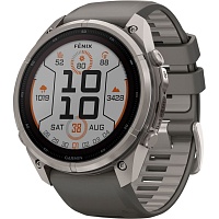 Смарт-часы Garmin Fenix 9 Pro Solar 51mm Titanium with Pebble Gray/Silver Gray Silicone Band (010-04339-05/06)