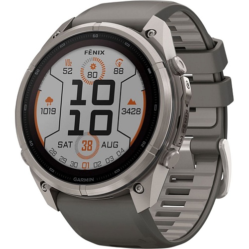 Смарт-годинник Garmin Fenix 9 Pro Solar 51mm Titanium with Pebble Gray/Silver Gray Silicone Band (010-04339-05/06) - придбати в Дніпрі, Україні: ціна, характеристики | інтернет-магазин TOUCH
