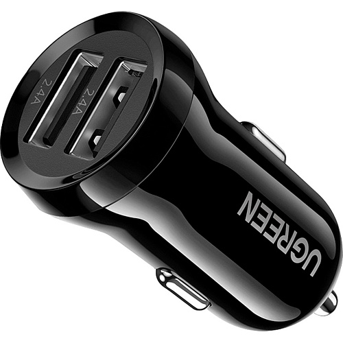 Автомобильное зарядное устройство Ugreen ED018 Dual USB Car Charger 24W 2.4A Black (50875)