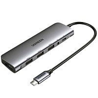 Мультифункціональний адаптер Ugreen CM136 6 в 1 USB-C / 3xUSB 3.0 / 1x4K HDMI / 1xType-C / 3.5-mm (80132) - придбати в Дніпрі, Україні: ціна, характеристики | інтернет-магазин TOUCH