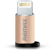 Переходник Remax Visual RA-USB2 microUSB to Lightning (Gold)