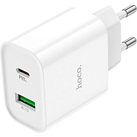 Сетевое зарядное устройство Hoco C80A Plus USB-A/USB-C 20W White (779885)