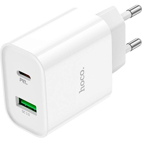Сетевое зарядное устройство Hoco C80A Plus USB-A/USB-C 20W White (779885)