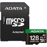 Карта пам'яті ADATA microSDXC Speed Plus 128Gb Class 10 UHS-1 A2 V30 + SD адаптер (UD128GUI3V30A2SP-RA1) - придбати в Дніпрі, Україні: ціна, характеристики | інтернет-магазин TOUCH