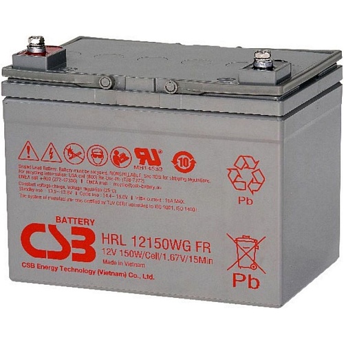 Аккумулятор CSB AGM 12V (12V/38Ah/456Wh) (HRL12150WGFR)