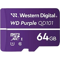 Карта памяти WD QD101 microSDXC 64GB Class 10 UHS-I U1 V10 (R-100 MB/s) Purple (WDD064G1P0C)
