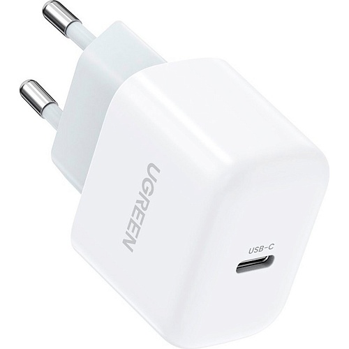 Сетевое зарядное устройство Ugreen CD241 USB Type-C 20W Mini PD PD3.0 Fast Charger 3A White (10220)
