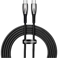 Кабель Baseus Glimmer Series USB-C to USB-C 100W 2m Black (CADH000801)