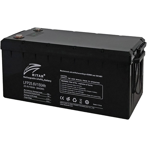 Аккумулятор Ritar LiFePO4 24V (25.6V/150Ah/3840Wh) (LFP25.6V150Ah G2) 