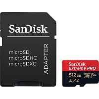 Карта памяти SanDisk microSDXC Extreme Pro 512GB UHS-I U3 V30 A2 + SD Adapter (SDSQXCD-512G-GN6MA)