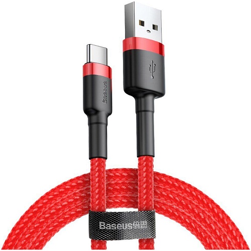 Кабель Baseus Cafule USB-A to USB-C 3А 0.5m Red/Red (CATKLF-A09)