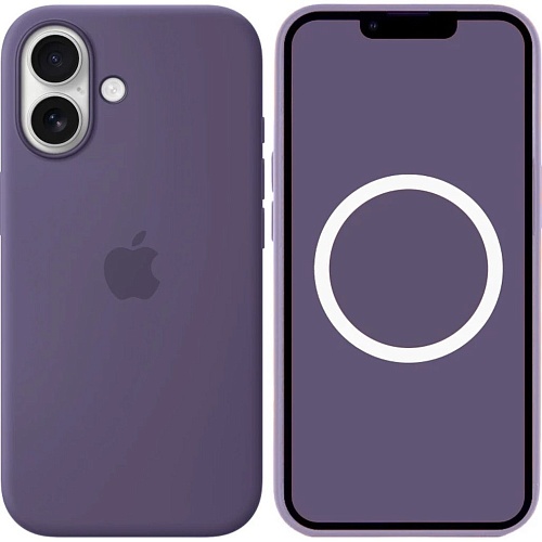 Чехол Silicone Case with Button, Animation & MagSafe для Apple iPhone 17 Purple Fog AAA