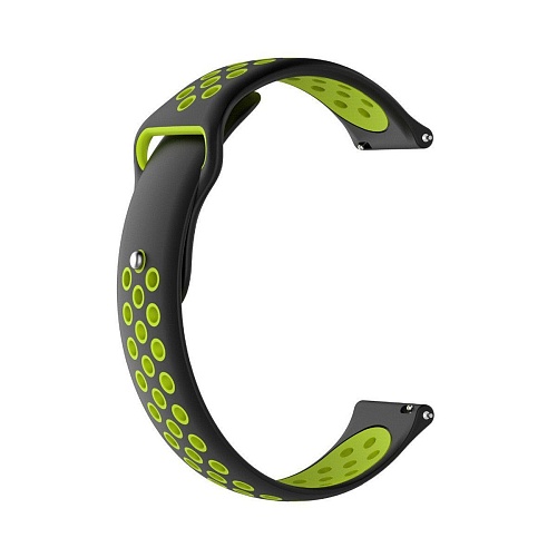 Универсальный ремешок для Amazfit Bip 20mm Black-Green (AMZBPSILNIKE-BSA)