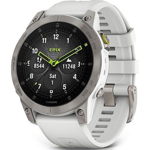 Смарт-часы Garmin Epix (Gen 2) Sapphire Edition 47mm White Titanium with Carrera White Band (010-02582-20/21)
