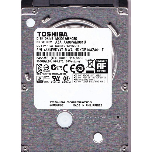 Жесткий диск 2.5" Toshiba MQ01 500GB SATA 8MB (MQ01ABF050)