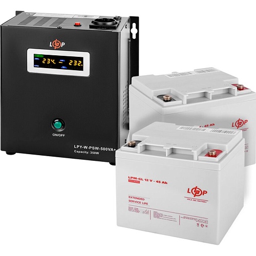 Источник бесперебойного питания (ИБП) LogicPower LPY-W-PSW-500VA 12V + АКБ LPM-GL 12V - 45 Ah (23185)