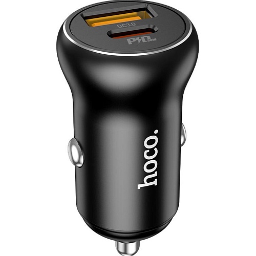 Автомобильное зарядное устройство Hoco NZ5 Smooth Road PD30W + QC3.0
