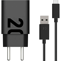 Сетевое зарядное устройство Motorola TurboPower 20W + Cable USB-C to USB-C Black (SJMC202-C)