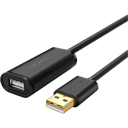 Кабель-удлинитель Ugreen US121 USB-A 2.0 Male to Female 15m Black (10323)
