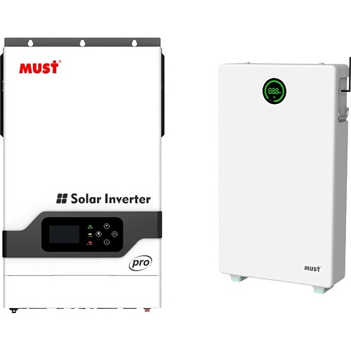 Система хранения энергии Must PH18-5248 PRO 48V 5.2kW + 1 АКБ LP28-48200 10.2kWh (51.2V/200Ah/10240Wh)