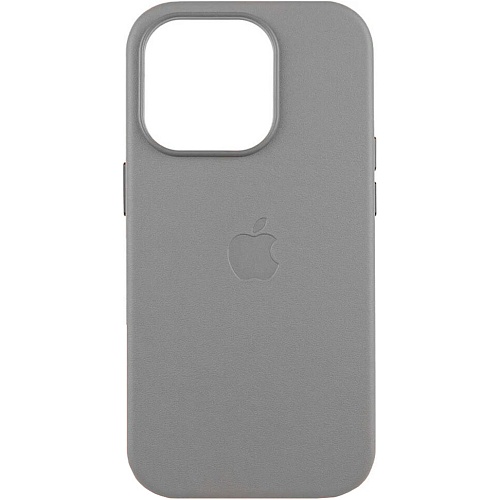 Чехол Leather Case with MagSafe для Apple iPhone 16 Pro Light Grey AAA