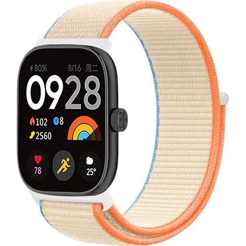 Ремешок ArmorStandart Nylon Loop для Xiaomi Mi Band 8 Pro/9 Pro / Redmi Watch 4/5 Orange Beige (ARM73976)