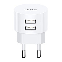 Мережевий зарядний пристрій Usams T20 2USB 2.1A  (White) - придбати в Дніпрі, Україні: ціна, характеристики | інтернет-магазин TOUCH