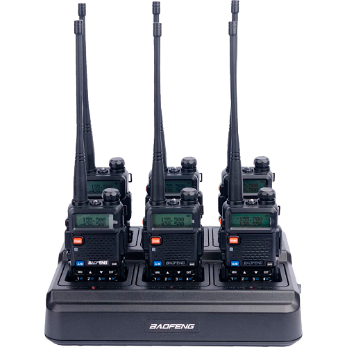 Рация Baofeng UV-5RHC Black Six pack + зарядный комплект (BL-5X6 + 6 BL-5L) (UV-5RHC_6_6WCBF888S_BL-5L)
