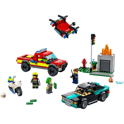Конструктор LEGO City Пожарная бригада и полицейская погоня (60319)