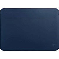 Чехол-карман WiWU Skin Pro II Leather Sleeve для MacBook Air 15" (2023-2025) Navy Blue