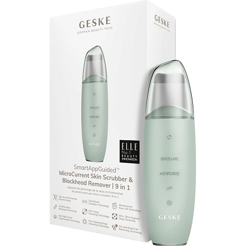 Микротоковый скрабер для лица GESKE MicroCurrent Skin Scrubber&Blackhead Remover 9в1 Green (HB0151)