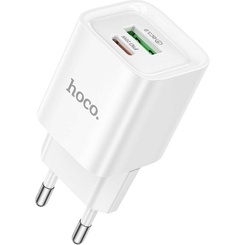 Сетевое зарядное устройство Hoco C147A Charm PD20W+QC3.0 White (6942007630276)