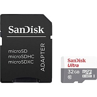 Карта памяти SanDisk microSDHC 32GB UHS-I Ultra A1 + SD Adapter (SDSQUNR-032G-GN3MA)